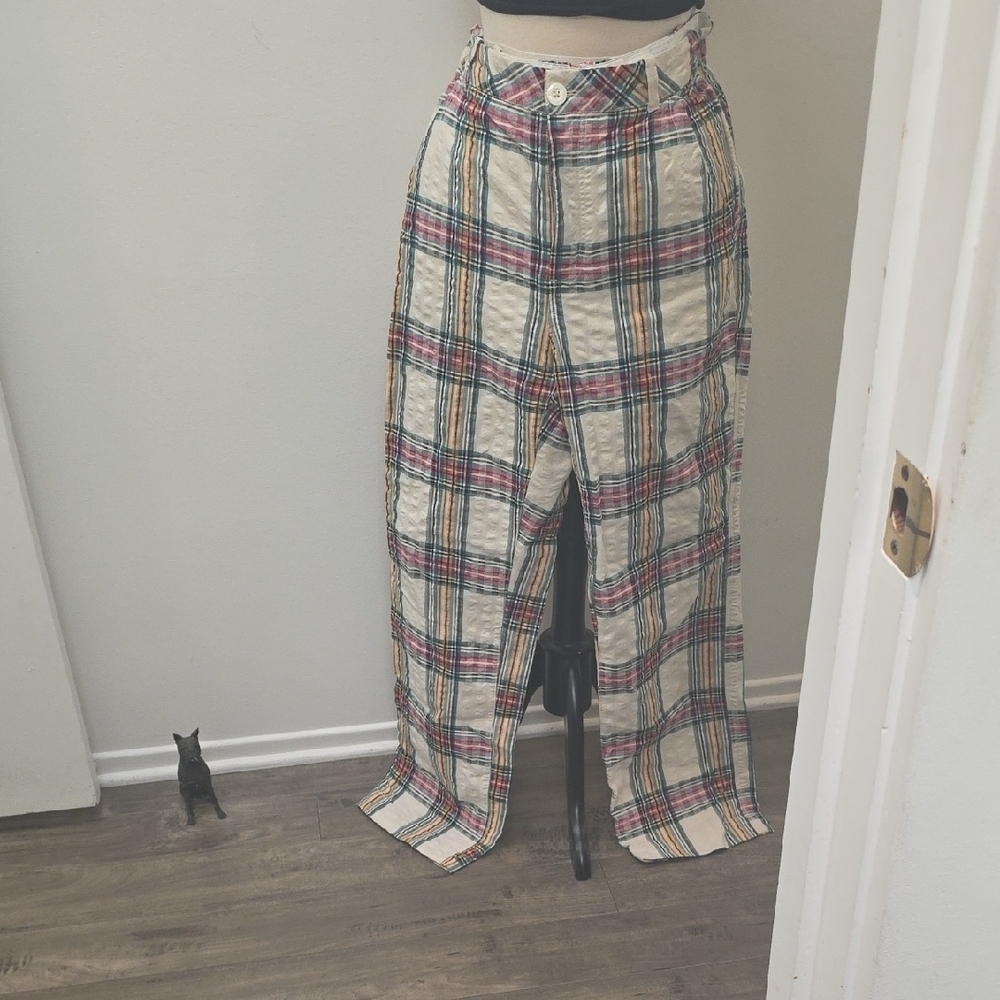 Free People Multicolor Plaid Pants